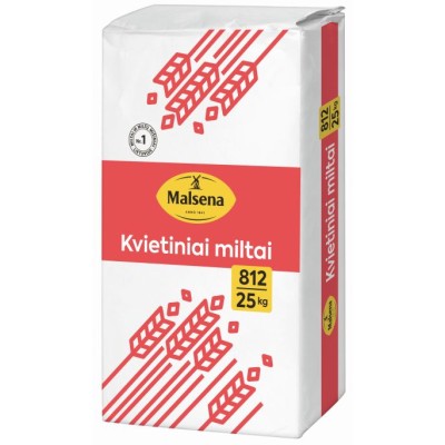 Kvietiniai miltai I rūšis 812C, MALSENA, 25 kg